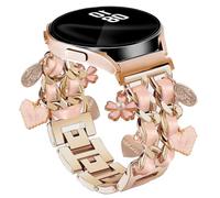 Correa de pulsera con bonito dije compatible con Samsung Galaxy Watch 7, 6, 5, 4, FE de 40 mm, 44 mm, 5 Pro 45 mm, 6 Classic 43 mm, 47 mm, 4 Classic 42 mm, 46 mm, Galaxy Active 2, 20 mm, correa de