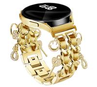 Correa de pulsera dorada con bonito dije compatible con Samsung Galaxy Watch 7, 6, 5, 4, FE de 40 mm, 44 mm, 5 Pro 45 mm, 6 Classic 43 mm, 47 mm, 4 Classic 42 mm, 46 mm, Galaxy Active 2, 20 mm, correa