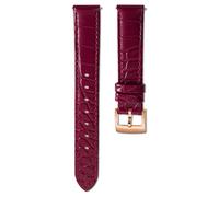 "Correa de reloj, 15 mm (0,59"") de ancho, Piel con costura, Roja, Acabado tono oro rosa" 18 cm