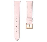 "Correa de reloj, 15 mm (0,59"") de ancho, Piel con costura, Rosa, Acabado tono oro rosa" 16 cm