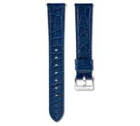 "Correa de reloj, 16 mm (0,63"") de ancho, Piel con costura, Azul, Acero inoxidable" 18 cm
