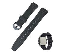 Correa De Reloj Casio Compatible W-800H Goma Resina 18mm,Para Correa Casio W-800h,Ultra Resistente Al Agua Y Sudor,Hebilla Metálica Duradera,Ideal Para Deportes Y Uso Diario, Negro,Ref 738EA2 1026