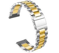 Correa de reloj Casio MDV106-1AV / MTP-VD01 para hombre, 22 mm, acero inoxidable, liberación rápida, correa de repuesto para Casio MDV-106 Series (plateado-dorado)
