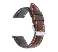 Correa de Reloj Cera Aceite liberación 1 Pieza, 18 mm, 19, 20, 21 y 22 for Correa Swatch GT 4 3, Pulsera Suave(Red Brown,19mm)