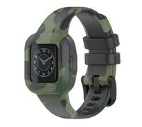 Correa de reloj compatible con Garmin Fit JR3 Vivofit JR 3, correa de repuesto de silicona para reloj inteligente, correa de silicona suave, pulsera estampada para niños, Verde camuflaje