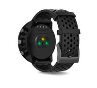 Correa de Reloj Compatible con Suunto 9, Universal 24MM Pulsera de Silicona Compatible para Suunto 9 Baro / 7 / D5 / Spartan Sport Wrist HR (Negro, L)