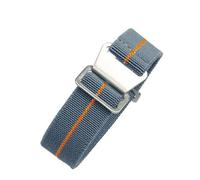 Correa de reloj compatible con Tudor Parachute Qicheng Biwan Little Red Flower Seiko Water Ghost nailon alta densidad 18, 20 y 22 mm((D) Gray Orange-Steel,20mm)