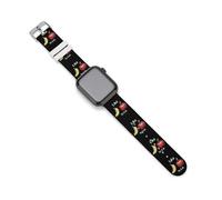 Correa de reloj con texto en inglés "I Like To Eat Apples And Bananas", compatible con Apple Watch, correas de repuesto de silicona, 42mm/44mm, Silicona, Sin piedra preciosa