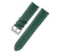Correa de reloj, Correa de reloj de piel de becerro for hombre de 18 mm a 24 mm, correa de reloj con cierre de pasador de estilo empresarial con barra de resorte de liberación rápida ( Color : Green_2