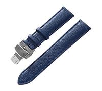 Correa de reloj, correas de reloj de repuesto, correa de reloj de cuero suave y colorida con patrón de lichi for hombres de 13 mm a 22 m con hebilla de mariposa de liberación rápida, accesorios de rep