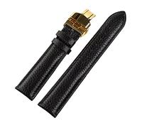 Correa de reloj, correas de reloj de repuesto, correa de reloj de cuero suave y colorida con patrón de lichi for hombres de 13 mm a 22 m con hebilla de mariposa de liberación rápida, accesorios de rep