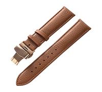 Correa de reloj, correas de reloj de repuesto, correa de reloj de cuero suave y colorida con patrón de lichi for hombres de 13 mm a 22 m con hebilla de mariposa de liberación rápida, accesorios de rep