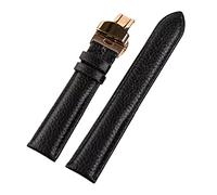 Correa de reloj, correas de reloj de repuesto, correa de reloj de cuero suave y colorida con patrón de lichi for hombres de 13 mm a 22 m con hebilla de mariposa de liberación rápida, accesorios de rep