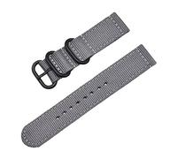Correa de reloj, correas de reloj de repuesto, correa de reloj de nailon tejido de 20/22/24 mm, correa de reloj de repuesto, correa de reloj con estampado de rayas de arcoíris(Grey Black Clasp,20mm)