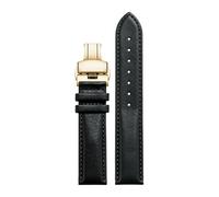 Correa de reloj cuero ancho uniforme Compatible con Longines Compatible Tissot Compatible correa Fossil FIYTA(Antique Black,20x20mm)