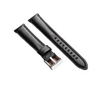 Correa de reloj cuero compatible con Fossil, correa piel vacuno costuras suaves, compatible Omega, compatible pulseras Seiko Business(Black,20mm)