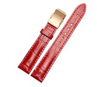 Correa de reloj cuero genuino compatible con Casio Sheen Series She-5010/5018 5012 5023, correa for mujer hebilla plegable 16 mm(Red-rose gold,16mm)