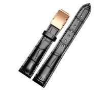 Correa de reloj cuero genuino compatible con Casio Sheen Series She-5010/5018 5012 5023, correa for mujer hebilla plegable 16 mm(Black-rose gold,18mm)
