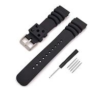 Correa de reloj curvada de caucho de silicona negro, ajuste para Seiko, repuesto extra largo, correa de reloj deportivo para hombres y mujeres
