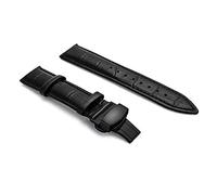 Correa de Reloj de 12mm/18mm/19mm/20mm/21mm/22mm/24mm Suave Piel de Becerro del Reloj Correa de cocodrilo Grano Banda de Reloj Negro Negro, 14mm
