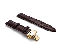 Correa de Reloj de 12mm/18mm/19mm/20mm/21mm/22mm/24mm Suave Piel de Becerro del Reloj Correa de cocodrilo Grano Venda de Reloj de Oro de Brown, 22mm