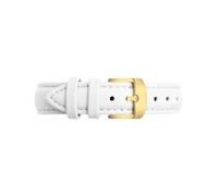 Correa de reloj de 14mm Compatible con Garmin New Watch Lily2, pulsera de cuero genuino con hebilla de Metal for mujer(White-gold,For Lily2)