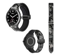 Correa de reloj de 18 mm de silicona y piel auténtica. Piedra