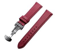 Correa de reloj de 20 y 22 mm for hombre y mujer, de nailon, con hebilla de mariposa, resistente al agua y de liberación rápida, compatible con Omega y Seiko.(Red,20mm)