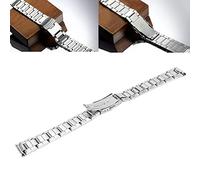 Correa de Reloj de Acero Inoxidable Ajustable Plateada - Reemplazo de Hebilla de Bloqueo Doble de Liberación Rápida Plegable - Correa de Reloj de Metal de 12-22 Mm, Tanto para(22mm)