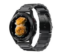 Correa de reloj de acero inoxidable, Compatible with Samsung Galaxy Watch Band 7/FE/6/5/4/3 & Watch 5 Pro & 6/4 Classic & Gear S3/S2, (20mm & 22mm) con cierre de mariposa de doble botón, Negro