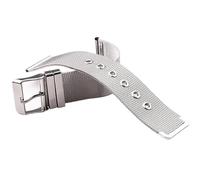 Correa de reloj de acero inoxidable de 14/16/18/20/22/24 mm, correa de bucle universal, correa de muñeca ajustable(Silver,20mm)