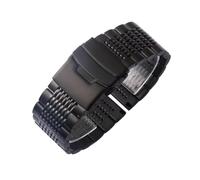 Correa de reloj de acero inoxidable de 18, 20, 22 y 24mm apta for Samsung Galaxy Watch 6, 5, 40mm, 44MM, 4, 3, 41 y 45mm, correas aptas for pulsera Huawei GT3 for Seiko(Black,24mm)