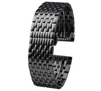 Correa de reloj de acero inoxidable de 22 mm apta para Armani AR11238 11239 60024 Hombres Hebilla de mariposa de metal sólido Pulsera Pulsera Accesorios Correa de reloj (Color : Black, Size : 22mm)