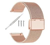 Correa de reloj de acero inoxidable de liberación Correa de reloj de acero inoxidable de liberación rápida, accesorios universales de correa de reloj de cabeza plana, 18mm, 20mm, 22mm de ancho(Rose go