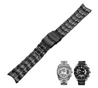 Correa de reloj de acero inoxidable macizo for Casio Edifice serie EF/EFR, repuesto de pulsera de metal resistente con eslabones finales personalizados(EF-550 Black)