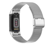 INF Pulsera compatible con Fitbit Charge 5 Charge 6, pulsera de acero inoxidable, correa de reloj de acero inoxidable, correa de repuesto para mujer y hombre, cómoda para el uso diario
