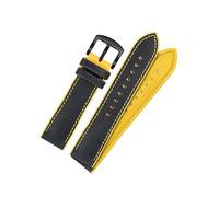 Correa de reloj de caucho y nailon de fibra apta for Casio/Ferrari/Porsche GT, correa impermeable negra y roja de 22mm(Black Yellow-Black A,20mm)
