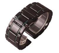 Correa de reloj de cerámica con pasador de liberación rápida, repuesto universal, pulsera negra con correa roja dorada, 20 mm, 21 mm, 22 mm, 23 mm y 24 mm for mujeres y hombres(Black with green,23mm)