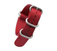 Correa de reloj de cinta de nailon de 20/22 mm, correa de repuesto universal, accesorio informal para todos los días.,Rojo,22 mm