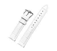 Correa de reloj de cuero 12mm-26mm Hombres Mujeres Correa de cuero de vaca Accesorios de pulsera, Blanco, 24mm
