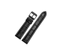 Correa de reloj de cuero 20/22mm Compatible con Seiko/Casio Swordfish Mdv107-1A MDV106-1A MDV-106 Efr539 1374 1375(Black white -black,20mm)
