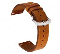 Correa de reloj de cuero con cera de aceite vintage, 18 mm, 19 mm, 20 mm, 21 mm, 22 mm, 24 mm, accesorios para correa de reloj, hebilla para Seiko, amarillo y marrón, 18 mm