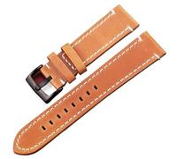Correa de reloj de cuero, correa de reloj Correa de cuero con cera de aceite Correa for hombres Correa de muñeca gruesa de 7 colores 18 mm 20 mm 22 mm 24 mm Correas de reloj(Brown Black Clasp,24mm)