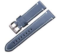 Correa de reloj de cuero, correa de reloj Correa de cuero con cera de aceite Correa for hombres Correa de muñeca gruesa de 7 colores 18 mm 20 mm 22 mm 24 mm Correas de reloj(Blue Black Clasp,18mm)