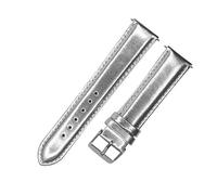 Correa de reloj de cuero de 12 mm, 14 mm, 16 mm, 18 mm, 20 mm, 22 mm, 24 mm, 26 mm, 28 mm y 30 mm, correa de reloj de moda dorada y plateada, correa de reloj(Silver,20mm)