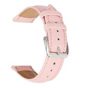 Correa de reloj de cuero de 14 mm, 16 mm, 18 mm, 20 mm y 22 mm, correa de cuero verde, azul, rojo y blanco for mujer(Light red,14mm)