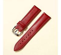 Correa de Reloj de Cuero de 14 mm, 16 mm, 18 mm, 20 mm y 22 mm para Mujer y Hombre, Accesorios con Hebilla sólida, Color Negro, Azul y Rojo (Talla 22 mm) (Negro 16 mm) (Rojo 14 mm)