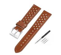Correa de reloj de cuero de 18 mm, 20 mm y 22 mm, transpirable, hecha a mano, correa de reloj universal for mujeres y hombres(Brown,22mm)