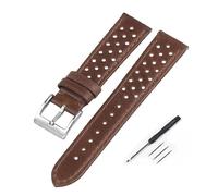 Correa de reloj de cuero de 18 mm, 20 mm y 22 mm, transpirable, hecha a mano, correa de reloj universal for mujeres y hombres(Dark Brown,22mm)