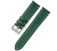 Correa de reloj de cuero de doble cara de 18 mm, 20 mm, 22 mm y 24 mm con liberación rápida para hombre y mujer, color amarillo, rojo y negro, accesorios (color: talla 24 mm) (naranja, 22 mm) (verde)